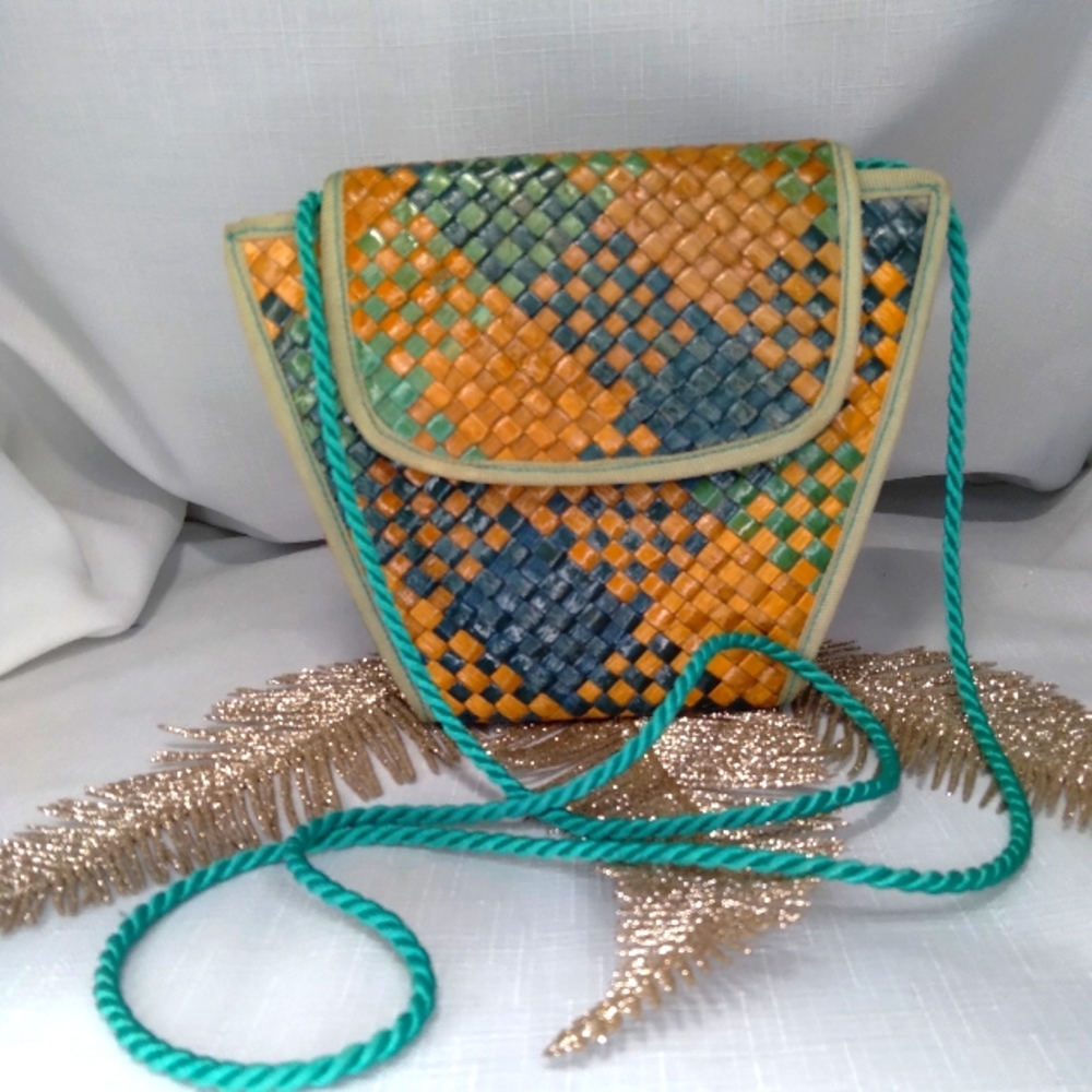 Colorful woven mini bag